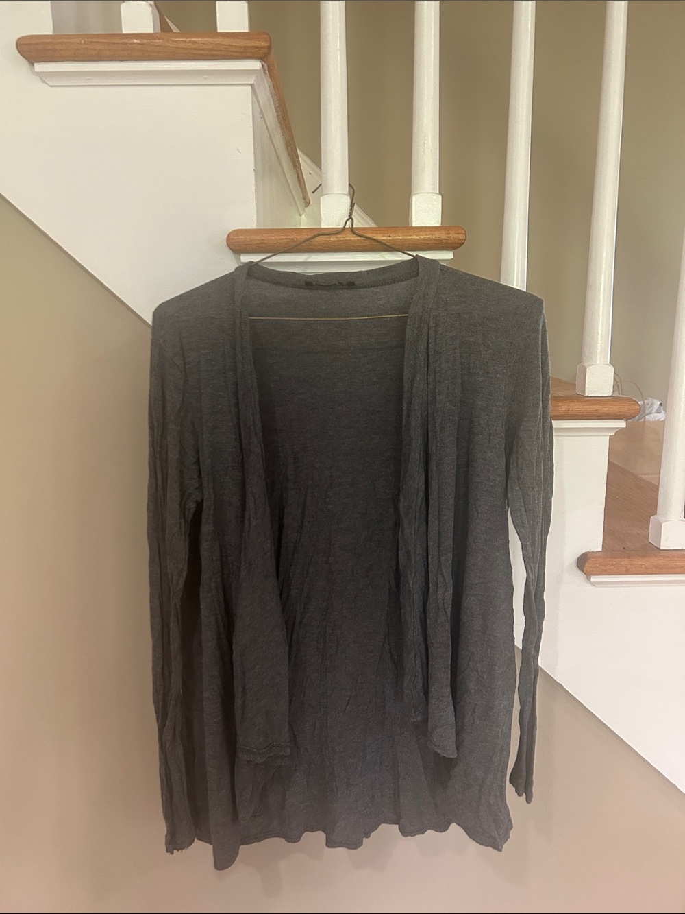 Aiden Charcoal Gray Open-Front Women's Sweater